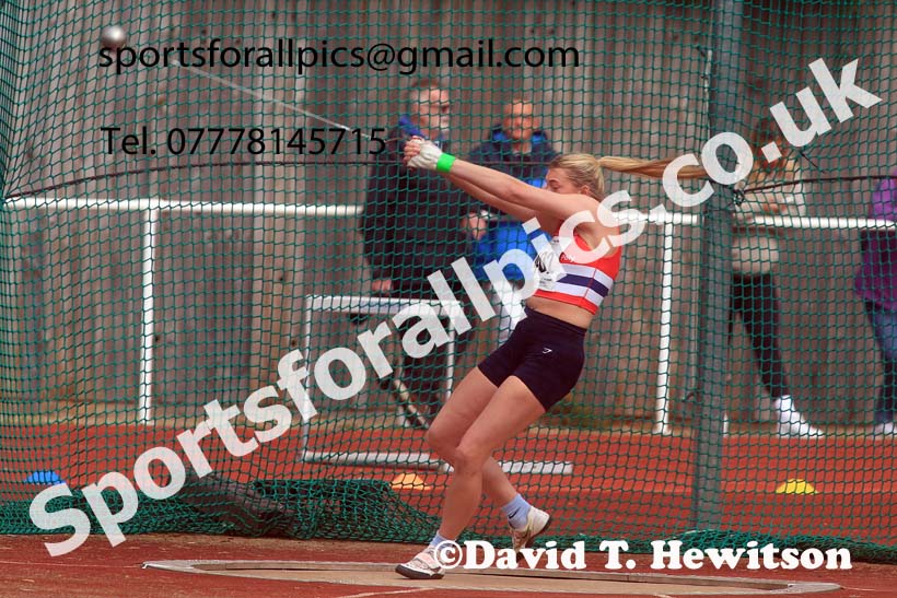 Womens Under-20s hammer, 2024 Northern Senior and Under-20s Track and Field Champs, Middlesbrough.  Photo: David T. Hewitson/Sports for All Pics